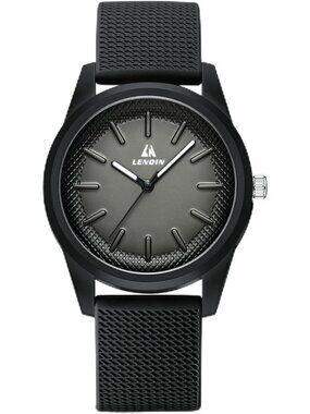 Men's All Black Classic Waterproof Rubber Buckle Analog Quartz Luxury Watch